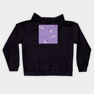 Rugby Pattern in Lilac Kids Hoodie